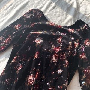 Velvet floral dress